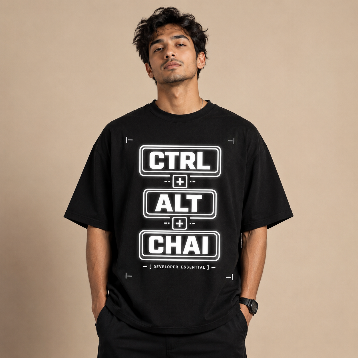 CTRL + ALT + CHAI – Software Engineer Oversized T-Shirt