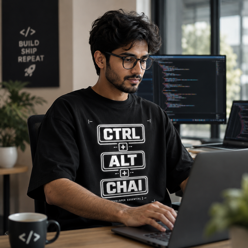 CTRL + ALT + CHAI – Software Engineer Oversized T-Shirt